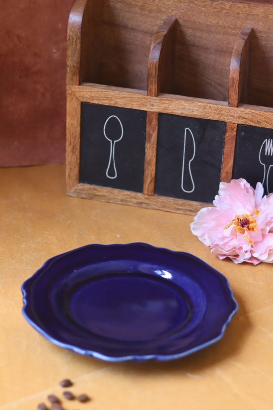Royal Blue Scallop Snack Plate wiith premium quality material