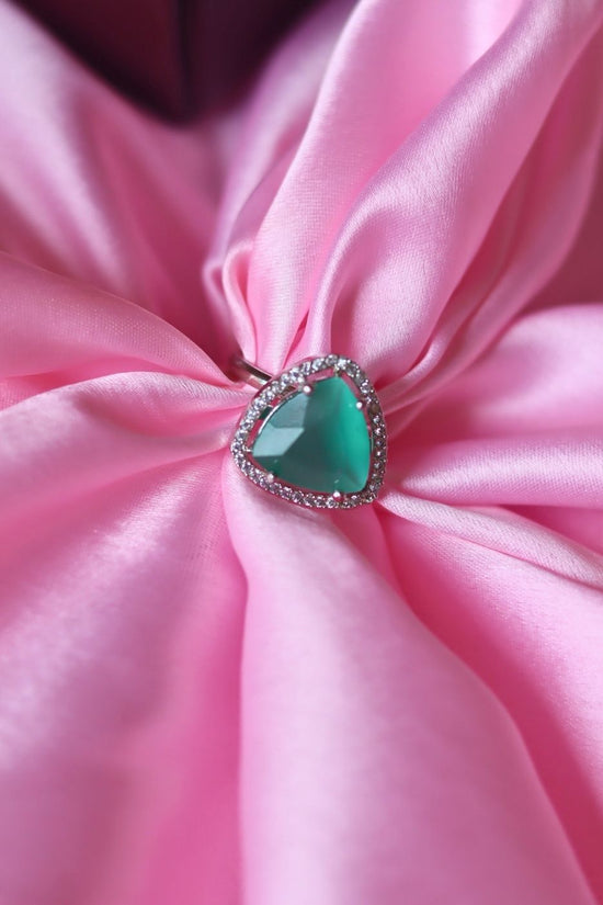 Serene Sea Green Ring handmade in india