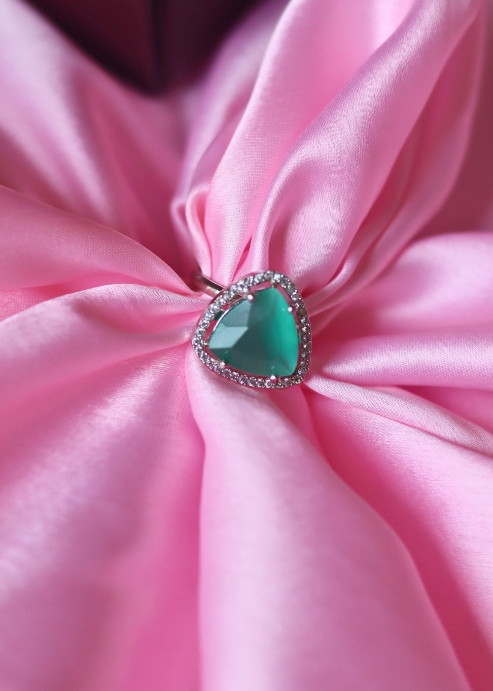 Serene Sea Green Ring handmade in india
