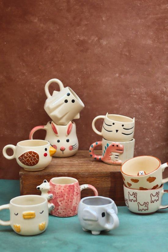 Set of 10 Mystic Animal Mugs (for the price of 7) made by ceramic