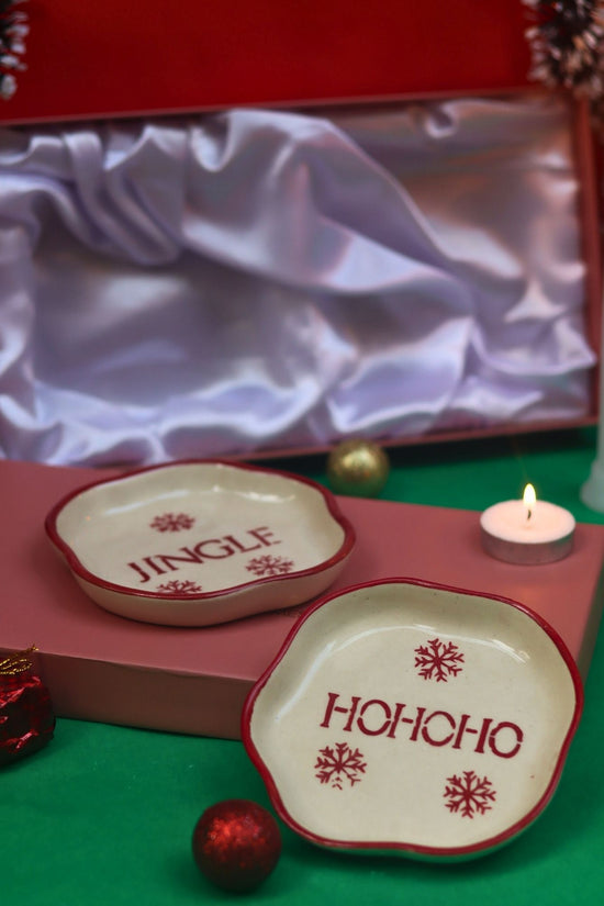 Jingle & HOHOHO Handmade Dessert plate in a Gift Box with premium quality material