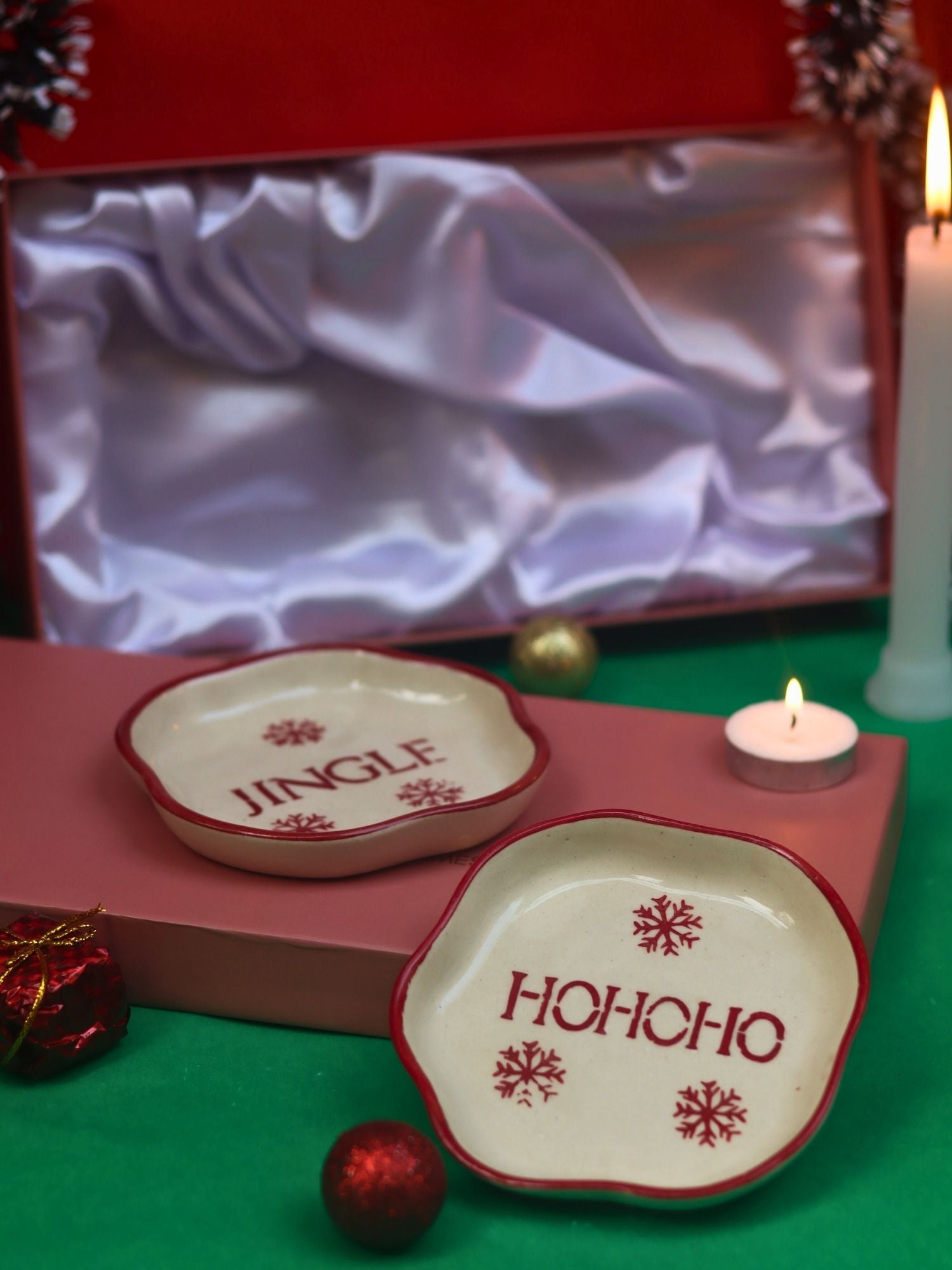 Jingle & HOHOHO Handmade Dessert plate in a Gift Box with premium quality material
