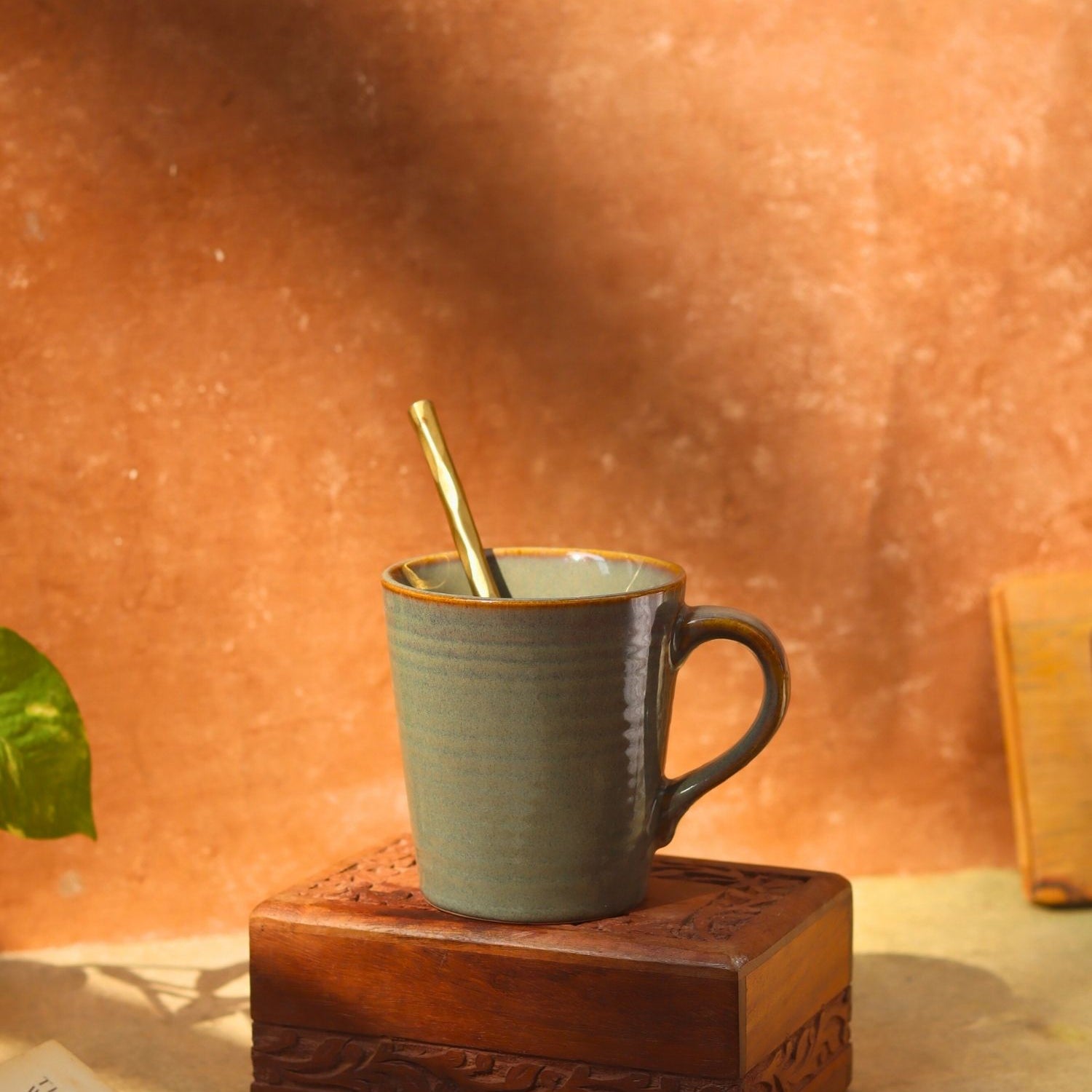 Olive coffee mug made by ceramic