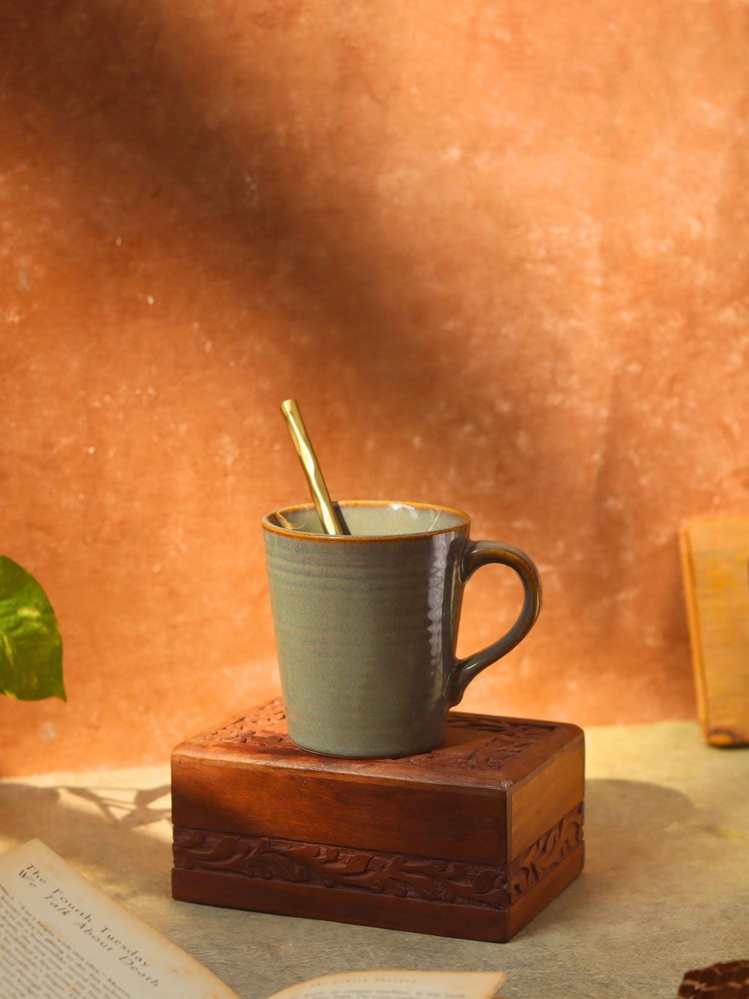 Olive coffee mug made by ceramic