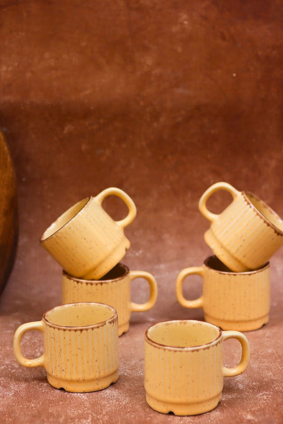 handmade Ivory Bliss Tea Cups - Set of 6