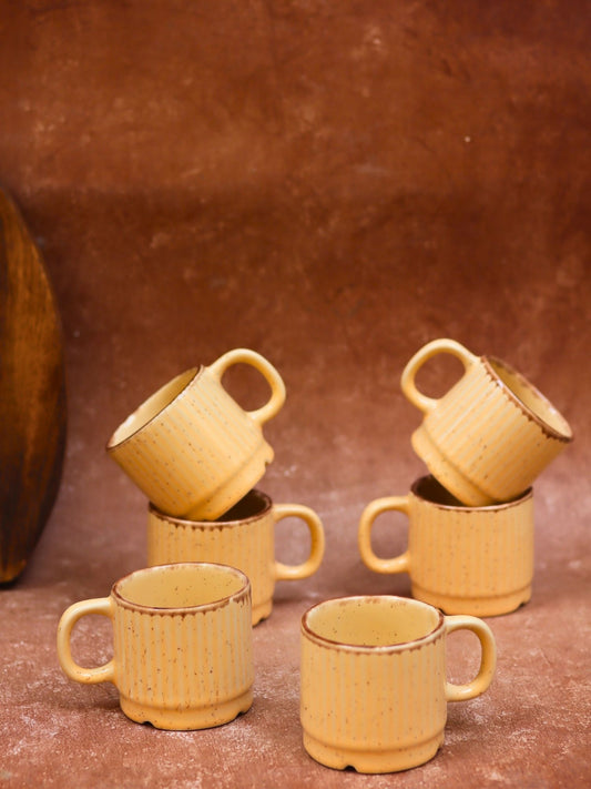 handmade Ivory Bliss Tea Cups - Set of 6