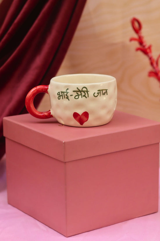 handmade Bhai Meri Jaan Mug in a Gift Box