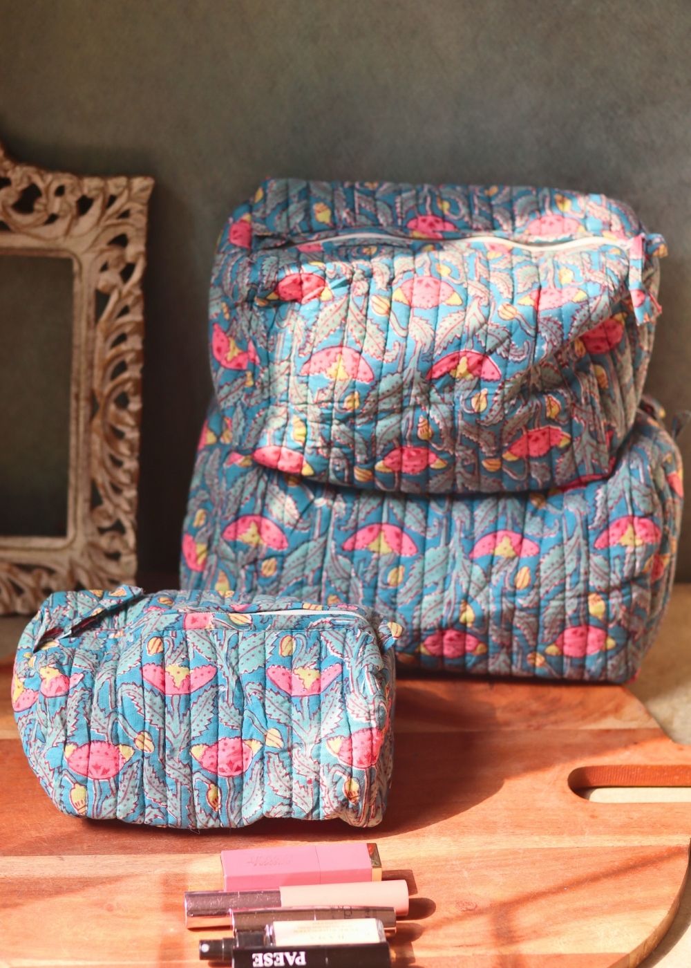 peacock toiletry bag made y cotton