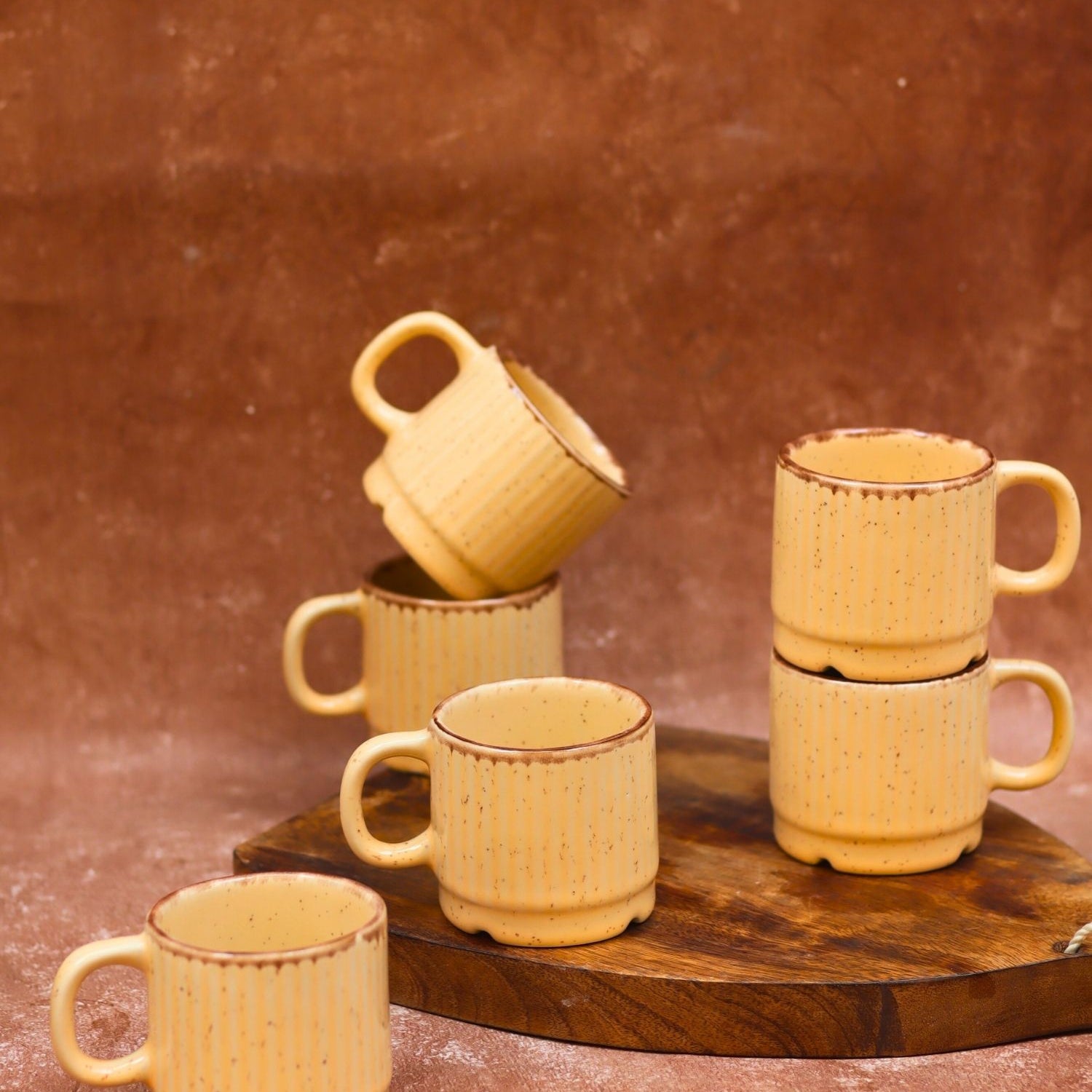 Ivory Bliss Tea Cups - Set of 6 made by ceramic