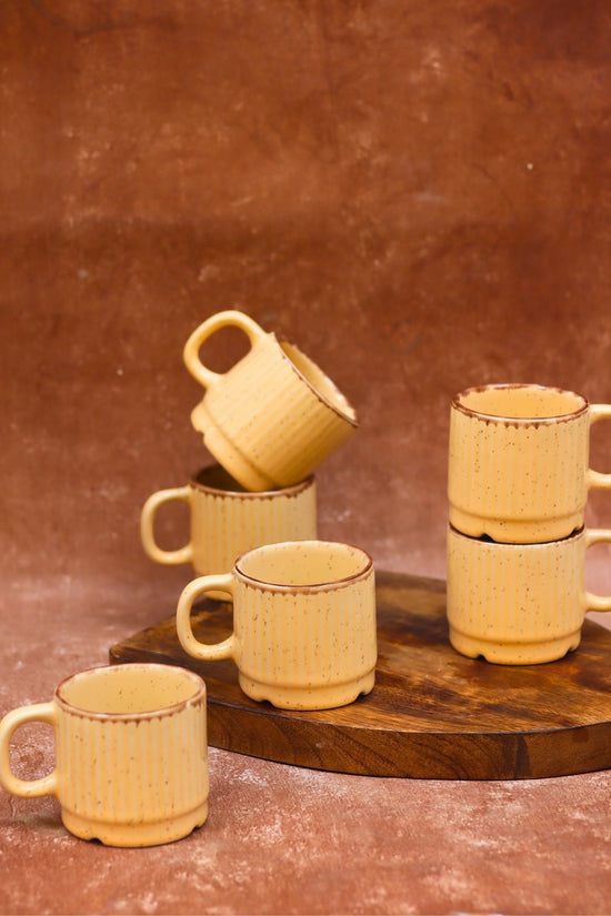 Ivory Bliss Tea Cups - Set of 6 made by ceramic