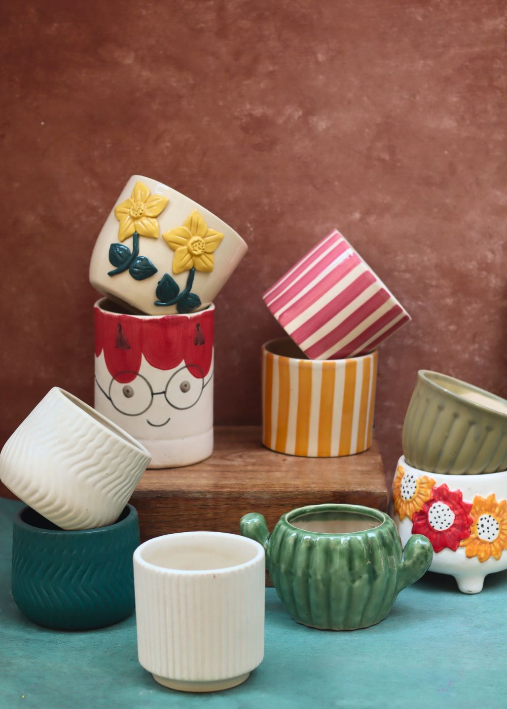 handmade Set of 10 Nature's Embrace Planters (for the price of 5)