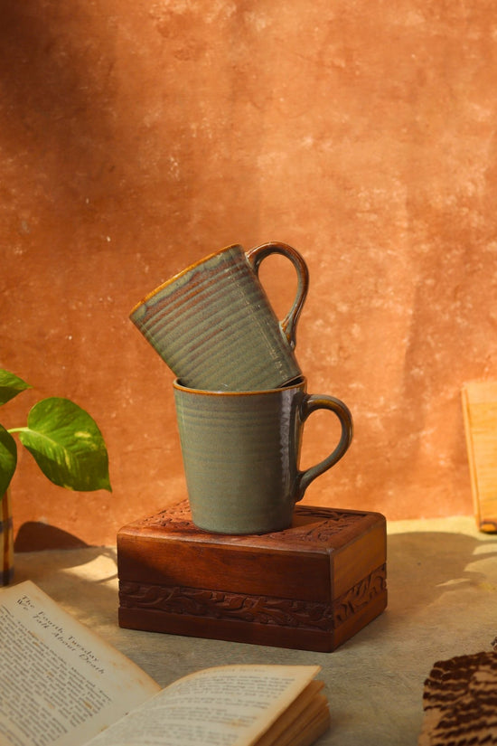 Olive coffee mug handmade in india