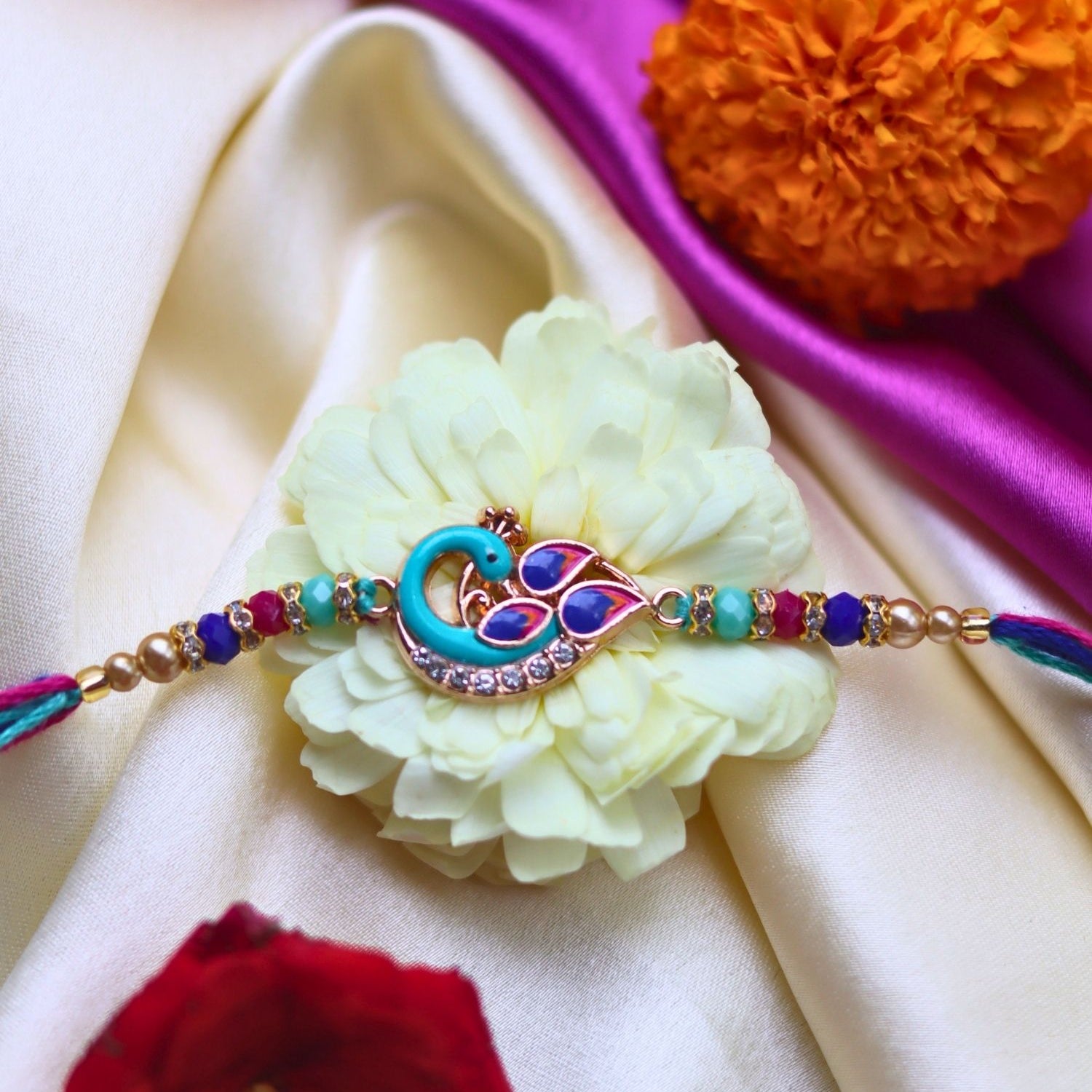 handmade Peacock Rakhi