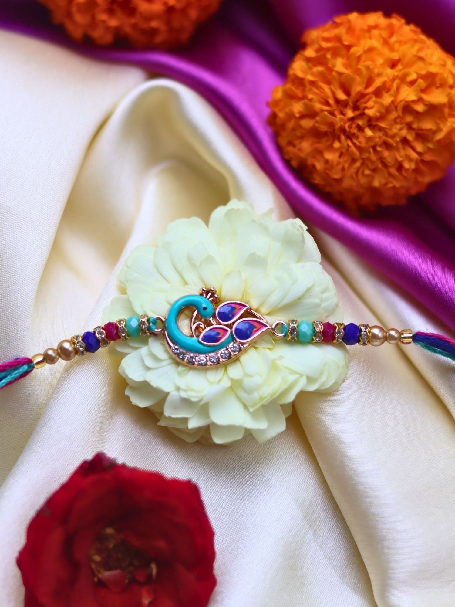 handmade Peacock Rakhi