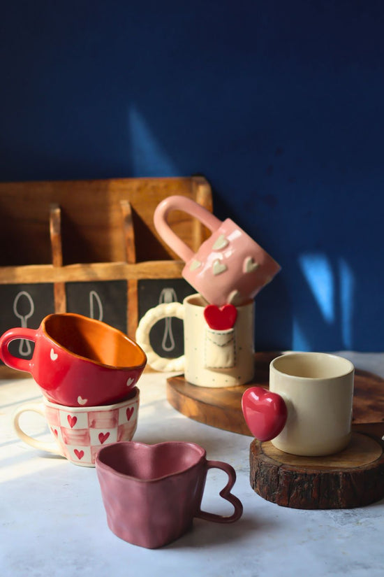 Set of 6 Sips of Love Mugs (for the price of 5) made by ceramic