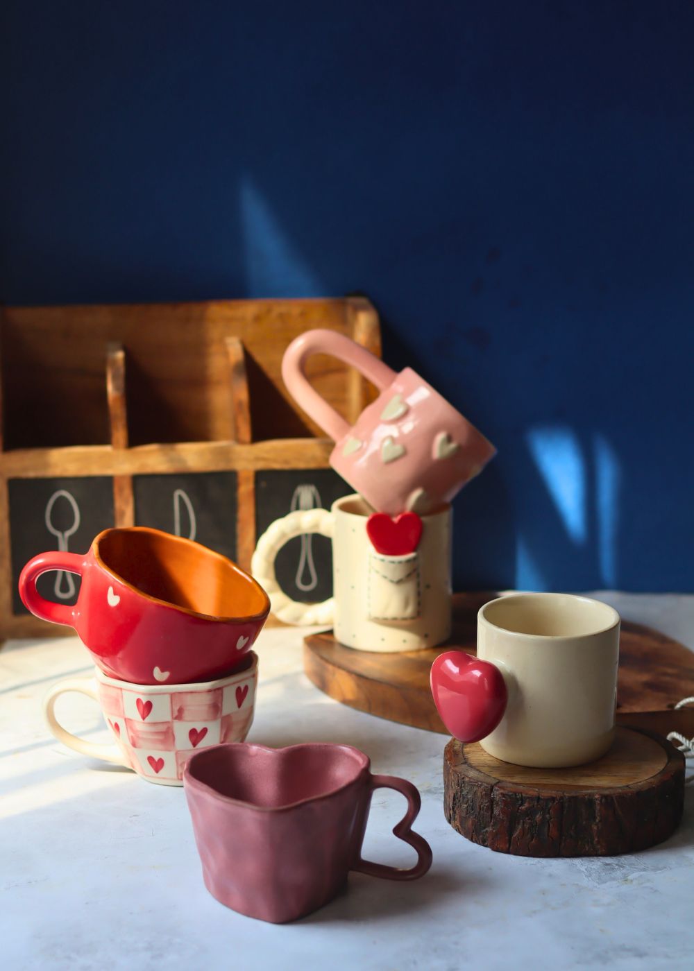 Set of 6 Sips of Love Mugs (for the price of 5) made by ceramic