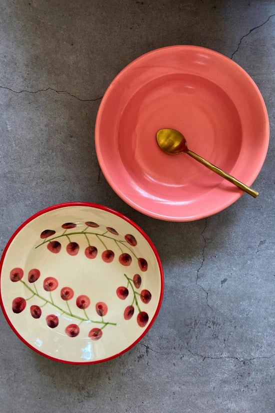 cherry tomato & rosy pink pasta plate set of two combo