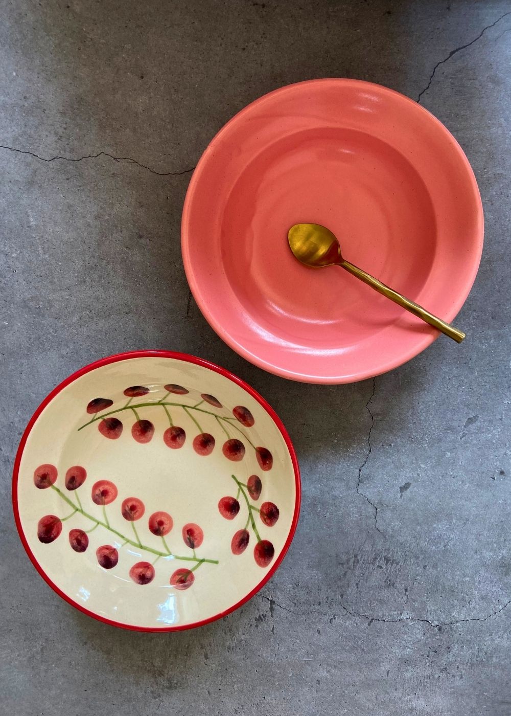 cherry tomato & rosy pink pasta plate set of two combo