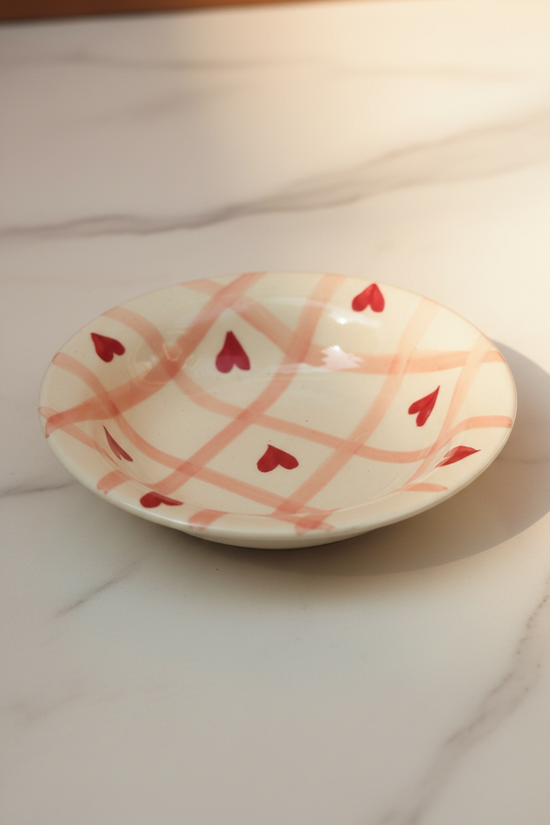 Chequered Heart Pasta Plate