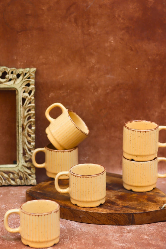 Ivory Bliss Tea Cups - Set of 6 handmade in india