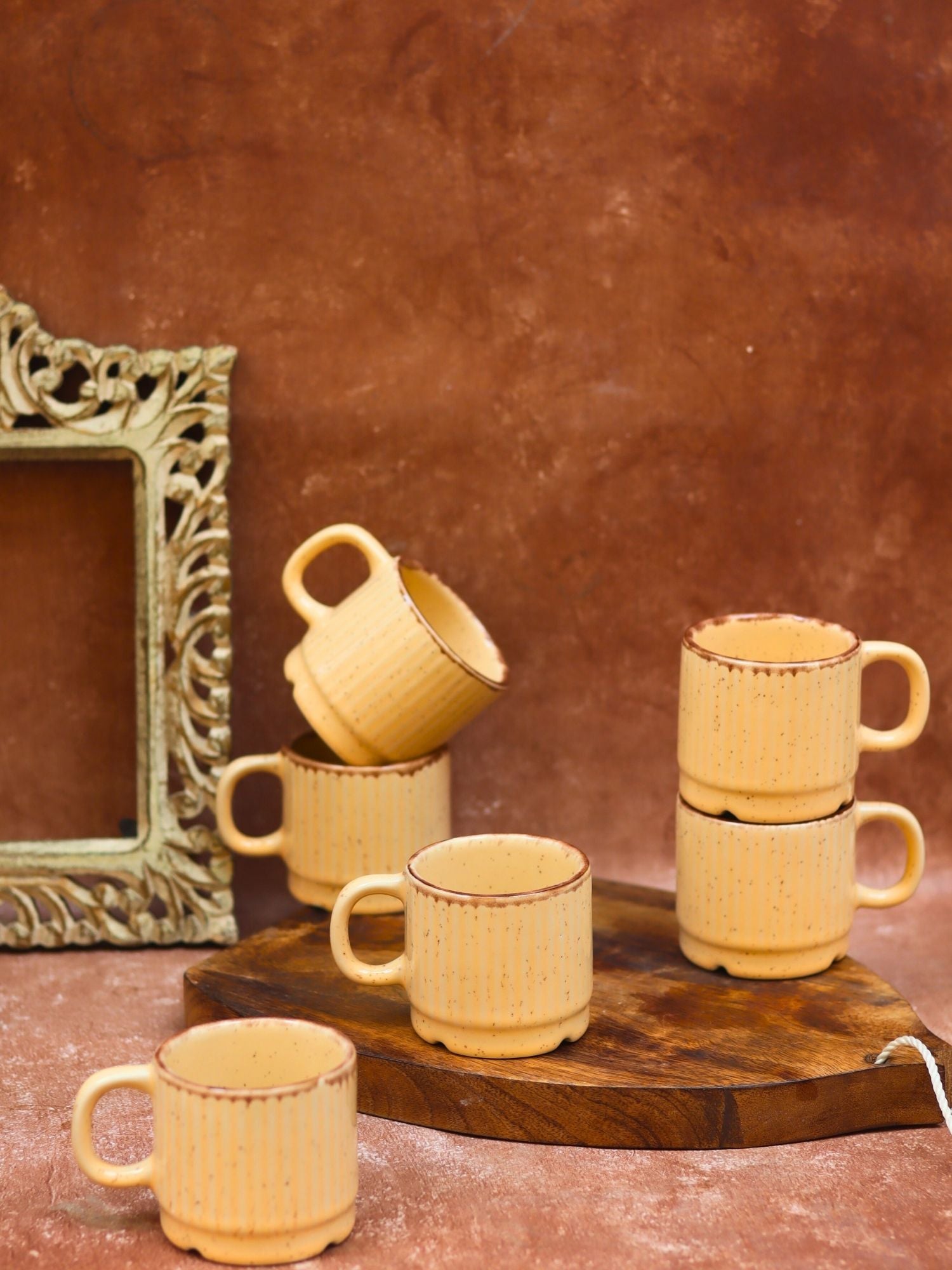 Ivory Bliss Tea Cups - Set of 6 handmade in india