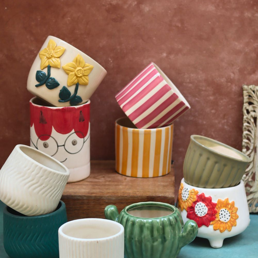 Set of 10 Nature's Embrace Planters (for the price of 5) made by ceramic