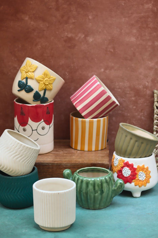 Set of 10 Nature's Embrace Planters (for the price of 5) made by ceramic