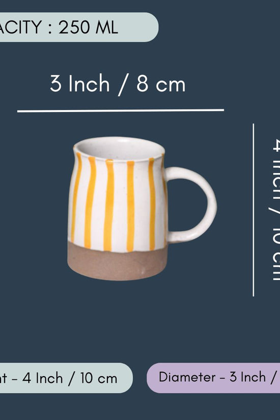 Yellow Striped Mug - Set of 6