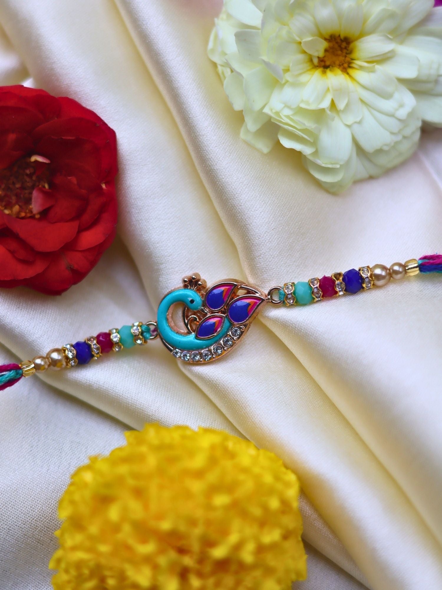 Peacock Rakhi handmade in India