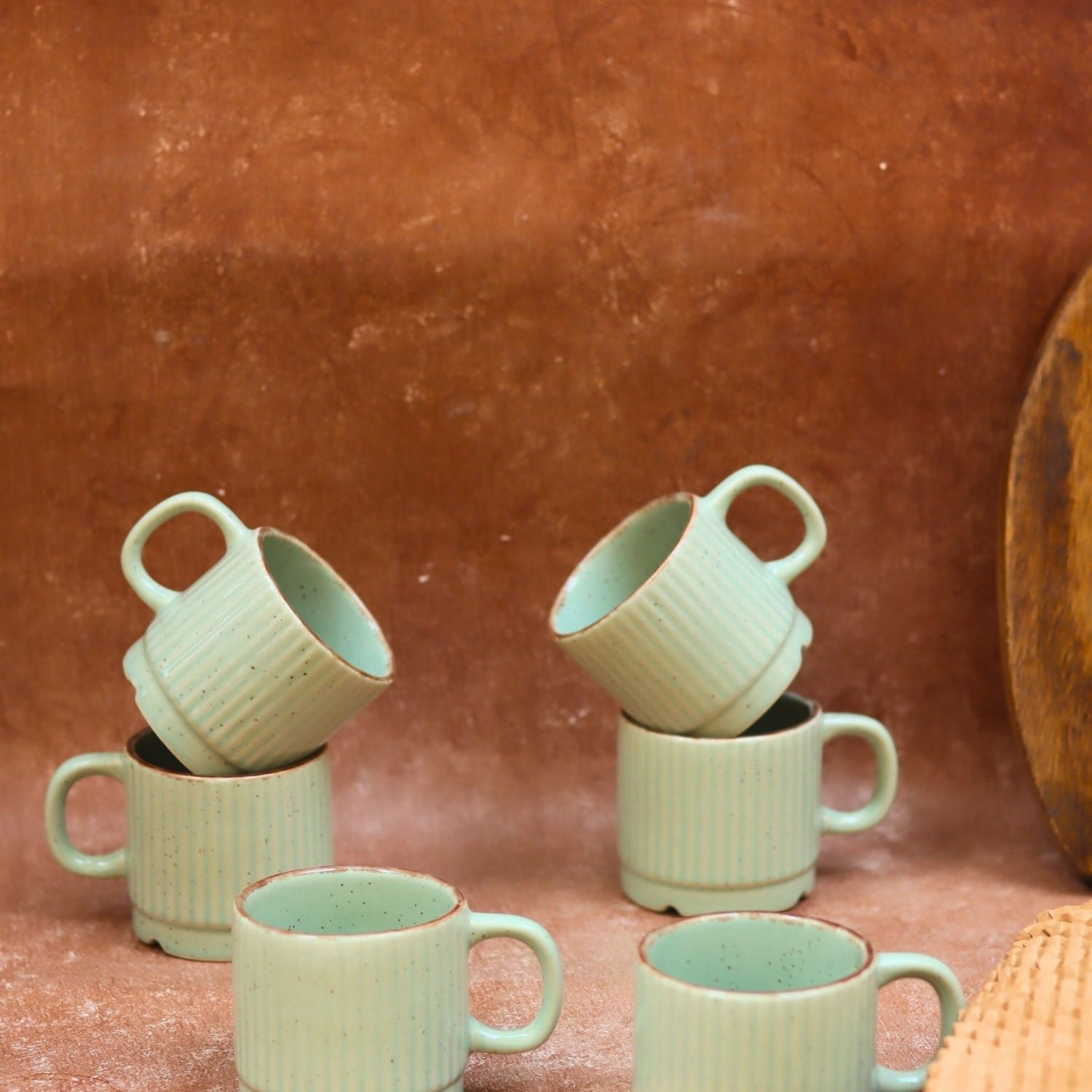 handmade Mint Bliss Tea Cups - Set of 6