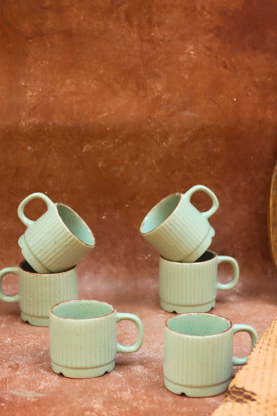handmade Mint Bliss Tea Cups - Set of 6