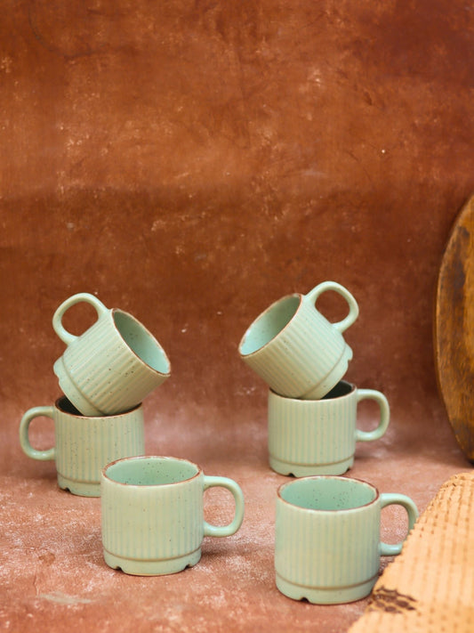 handmade Mint Bliss Tea Cups - Set of 6