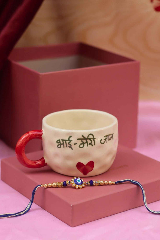 Bhai meri jaan Mug with evil eye Clushter rakhi Gift Box