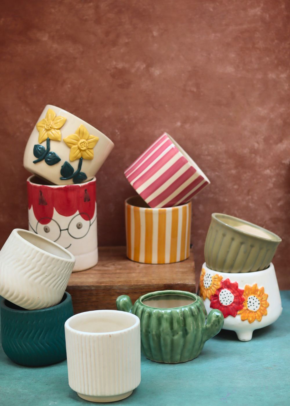 Set of 10 Nature's Embrace Planters (for the price of 5) handmade in india