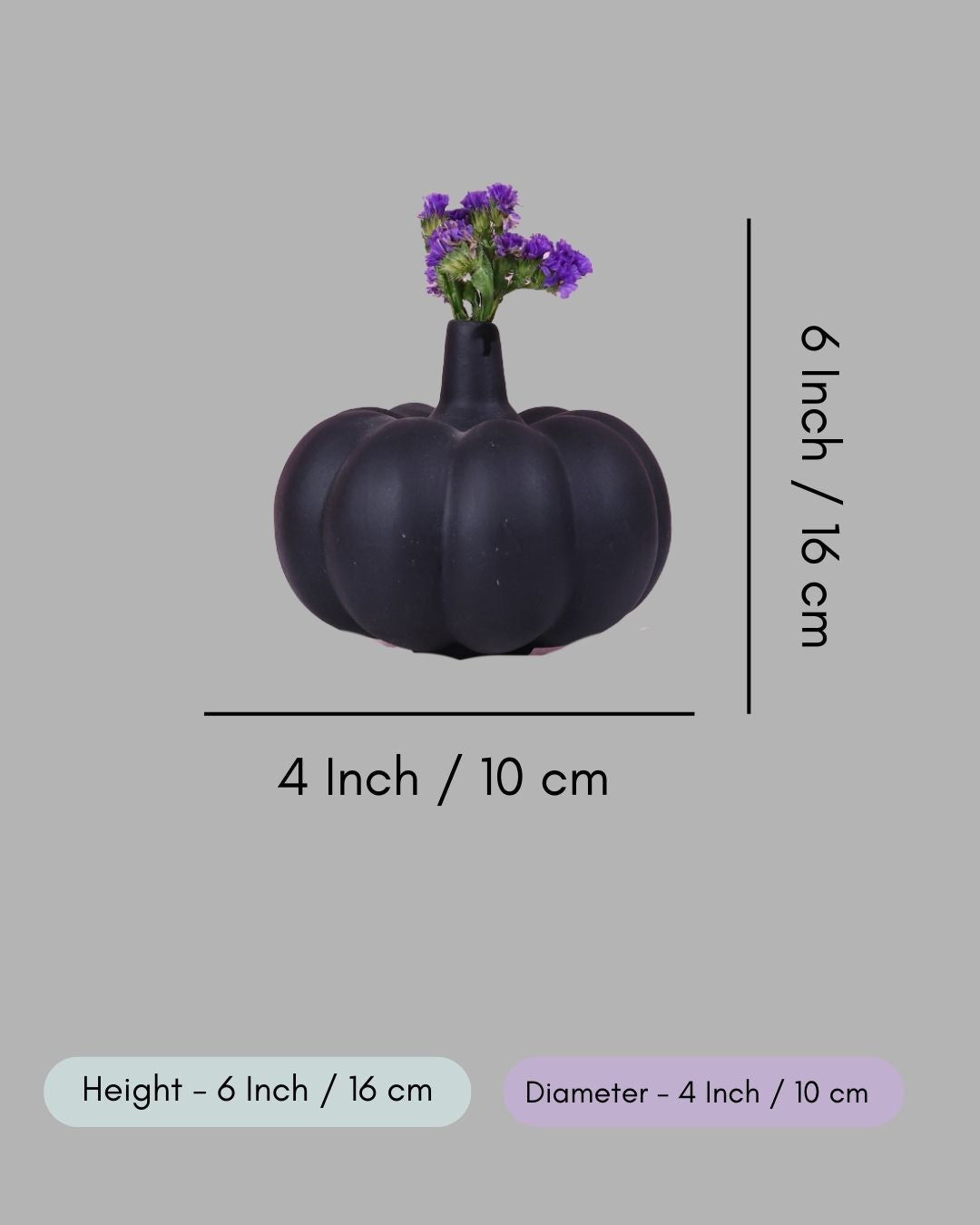Black Pumpkin Bud Vase