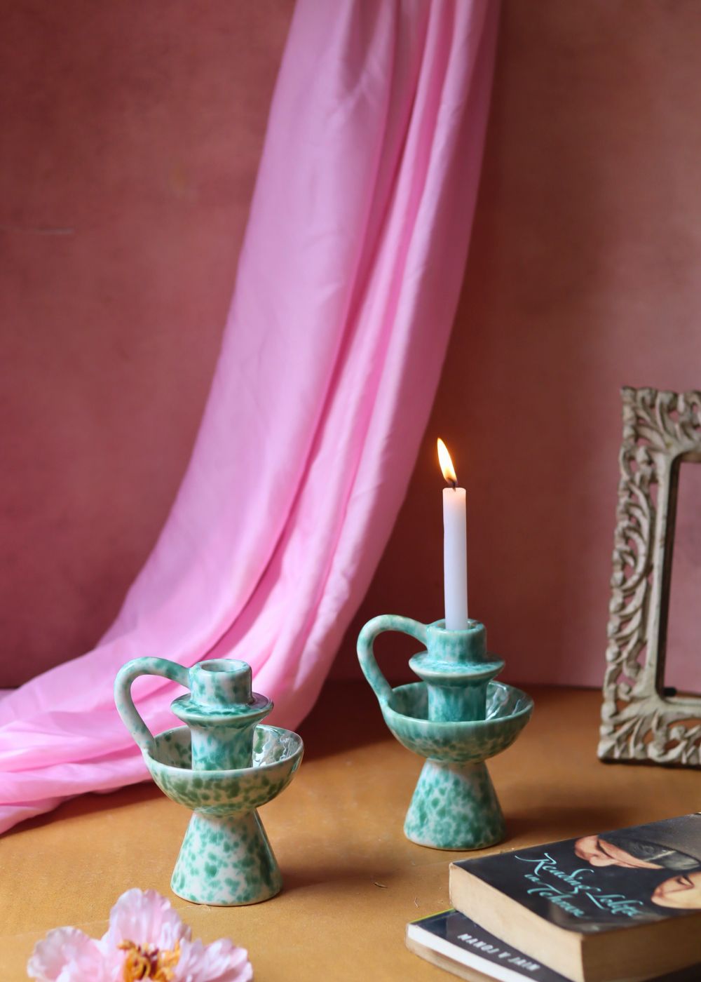 Noor Candle Holder - Set of 2 made by ceramic