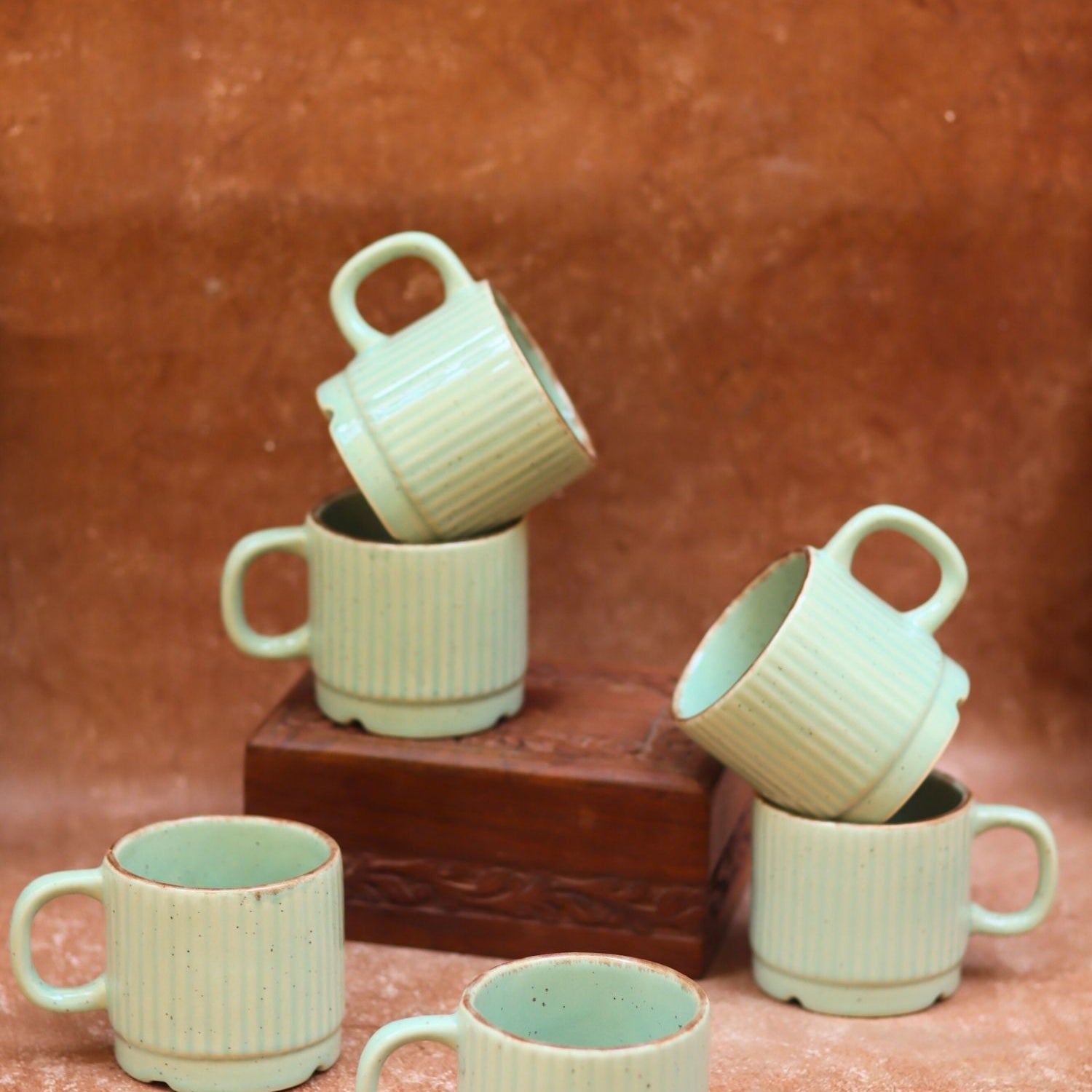 Mint Bliss Tea Cups - Set of 6 with premium quality material