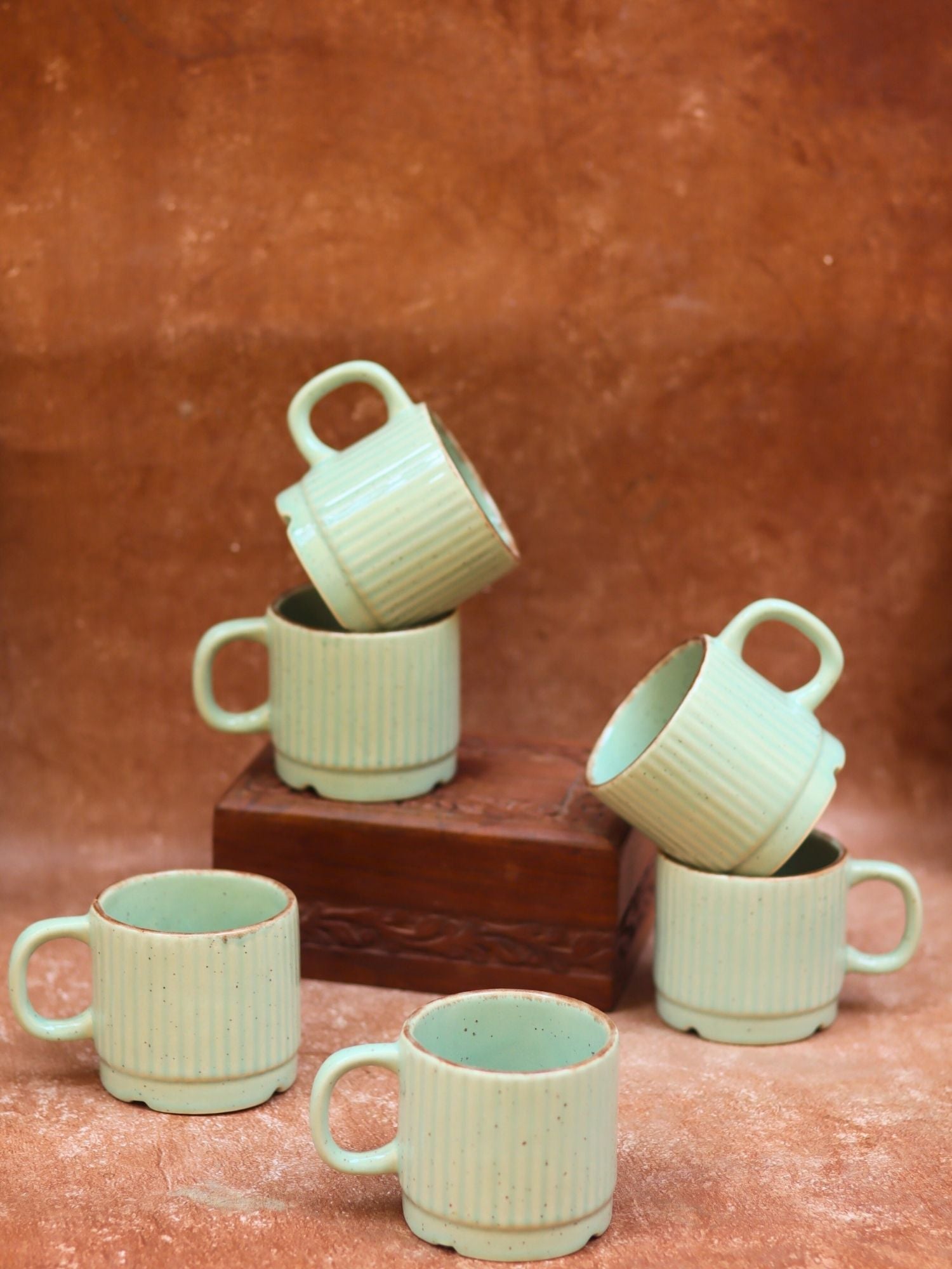 Mint Bliss Tea Cups - Set of 6 with premium quality material
