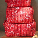 red floral toiletry bag for your some essentials 