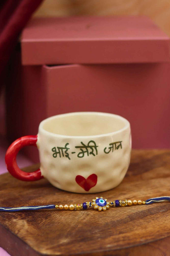 Bhai meri jaan Mug with evil eye Clushter rakhi Gift Box