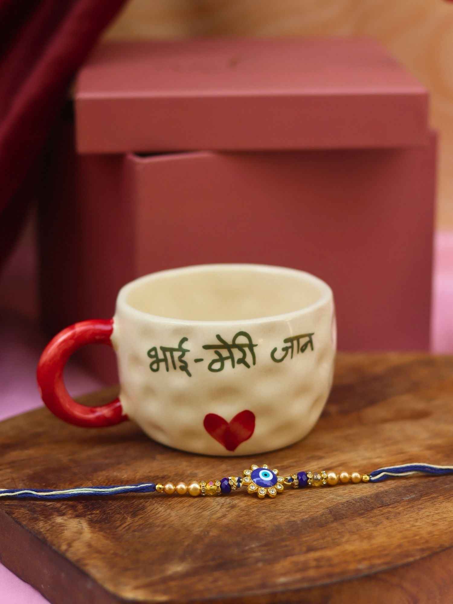 Bhai meri jaan Mug with evil eye Clushter rakhi Gift Box