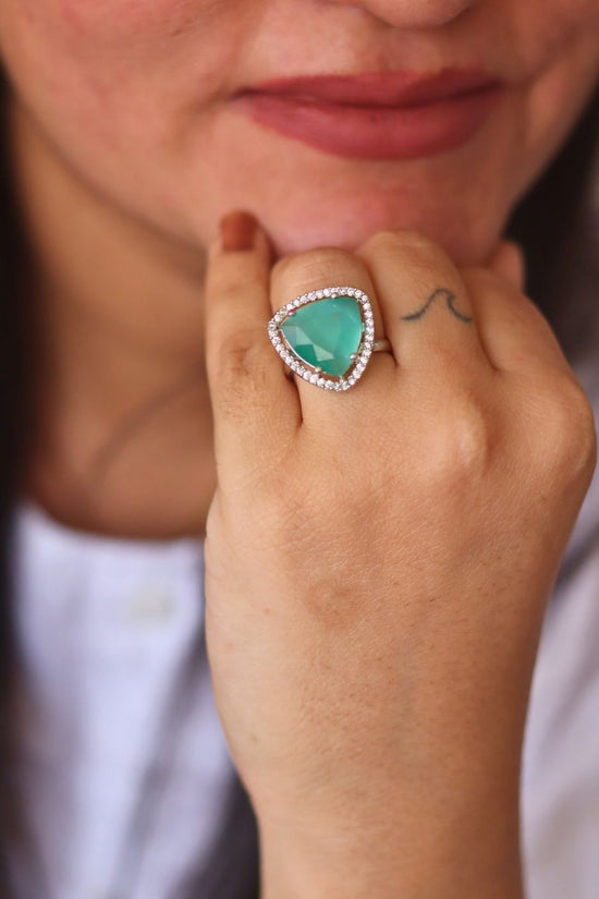 Serene Sea Green Ring with premium quality material