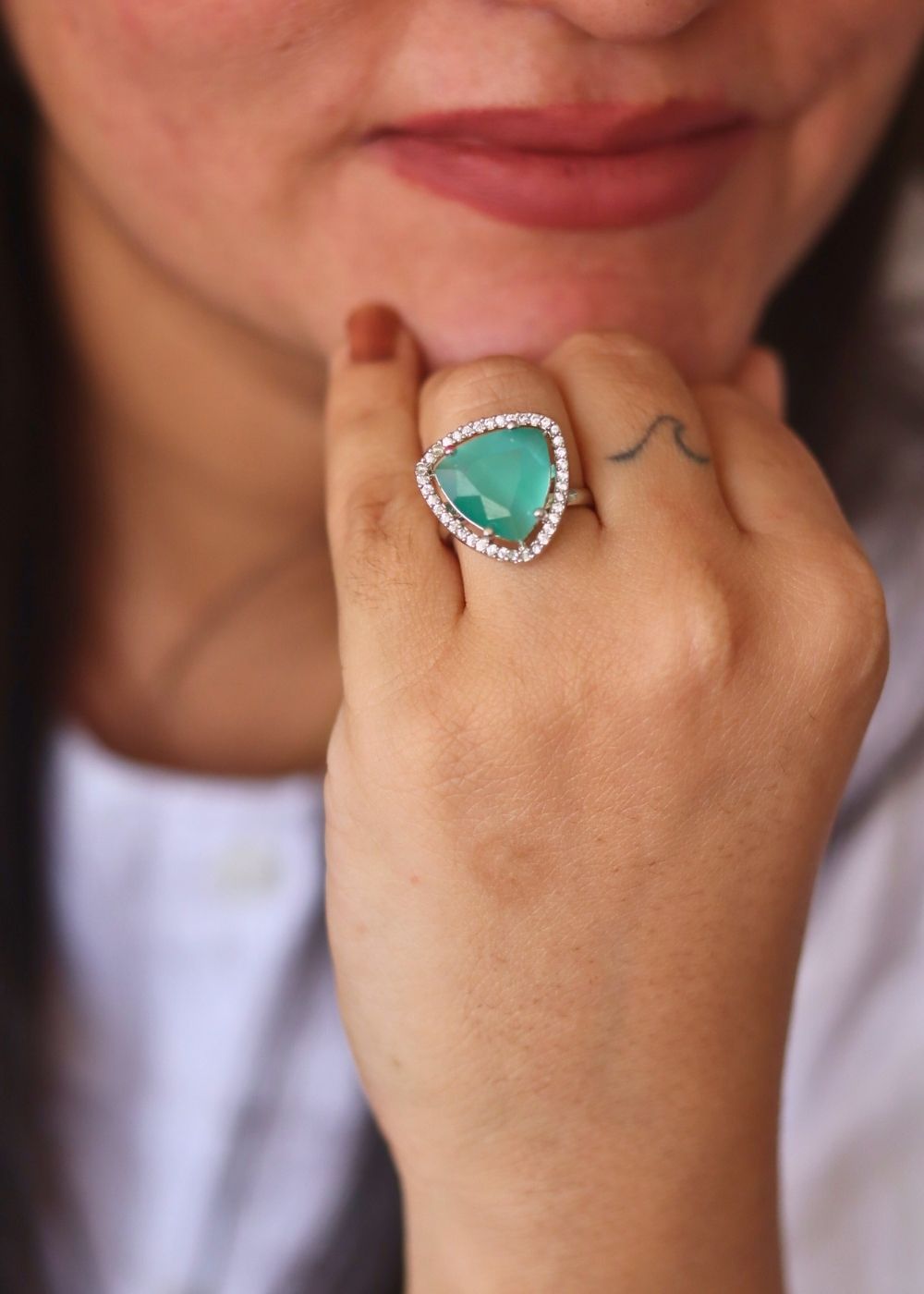 Serene Sea Green Ring with premium quality material