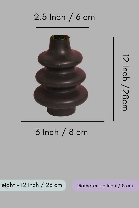 Black Moulded Vase - Large