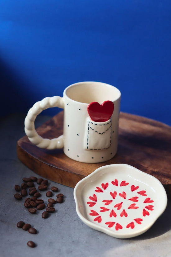 Love Letter Mug & All Heart Handmade Dessert Plate handmade in india