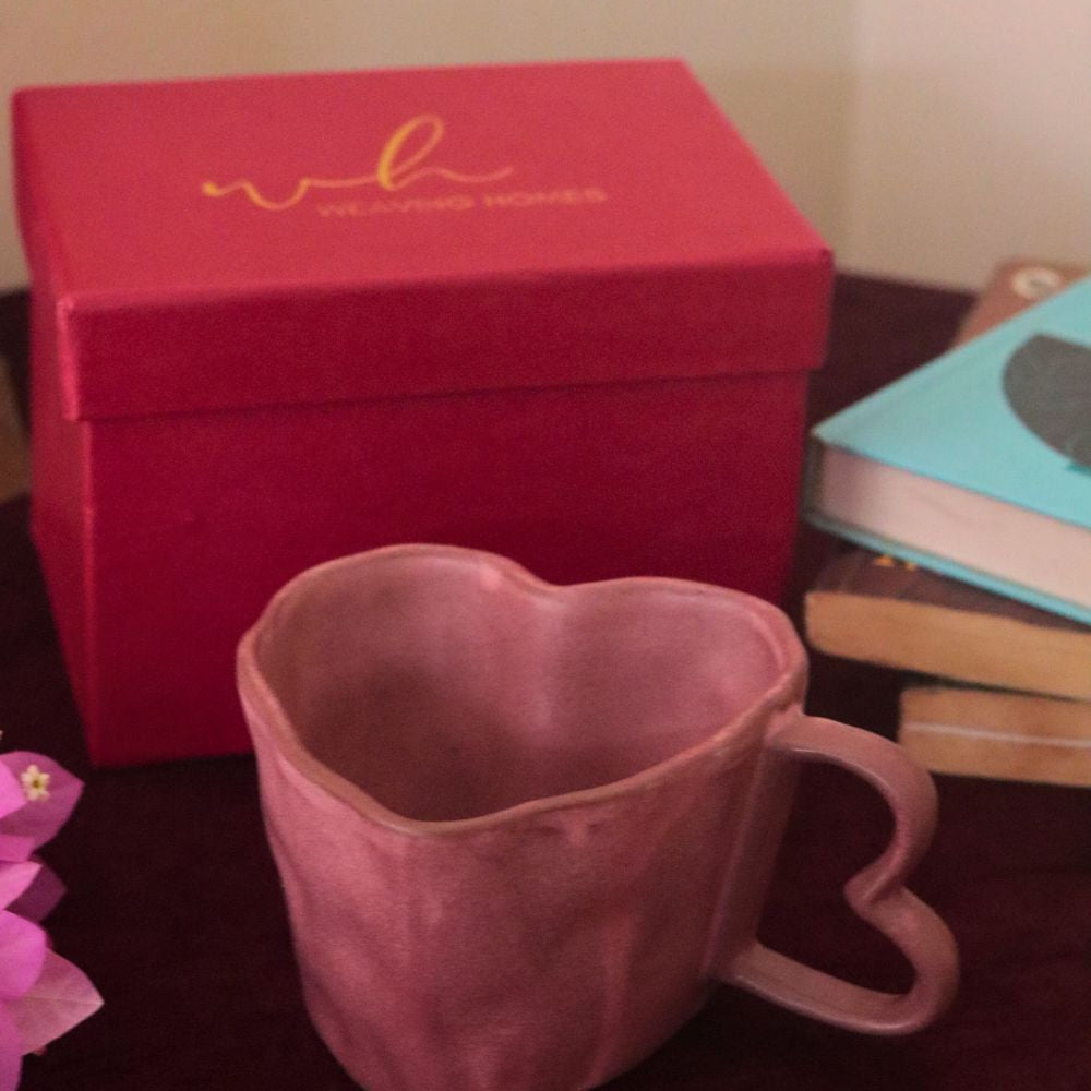 Dusty Pink Heart mug in a Gift Box premium quality material