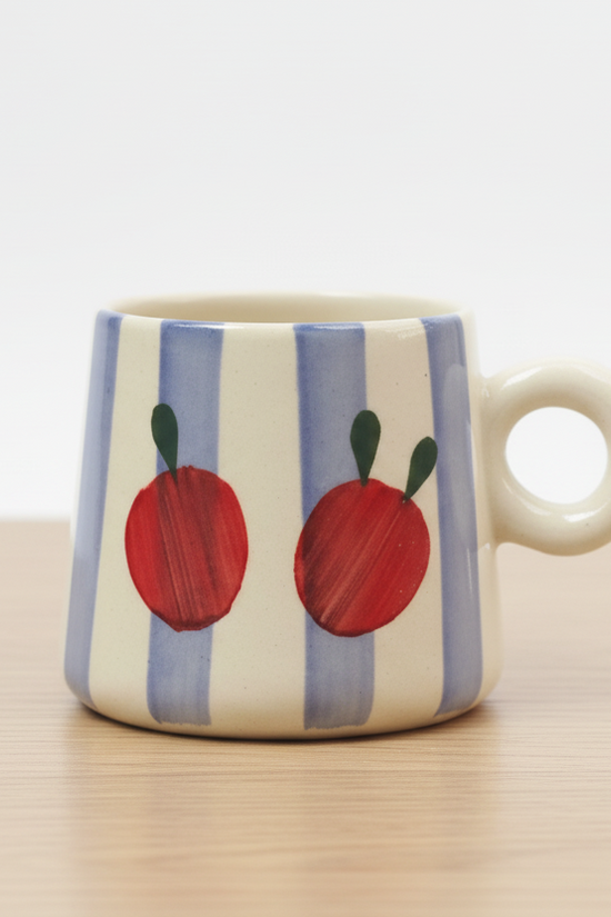 Striped Cherry Mug - Blue