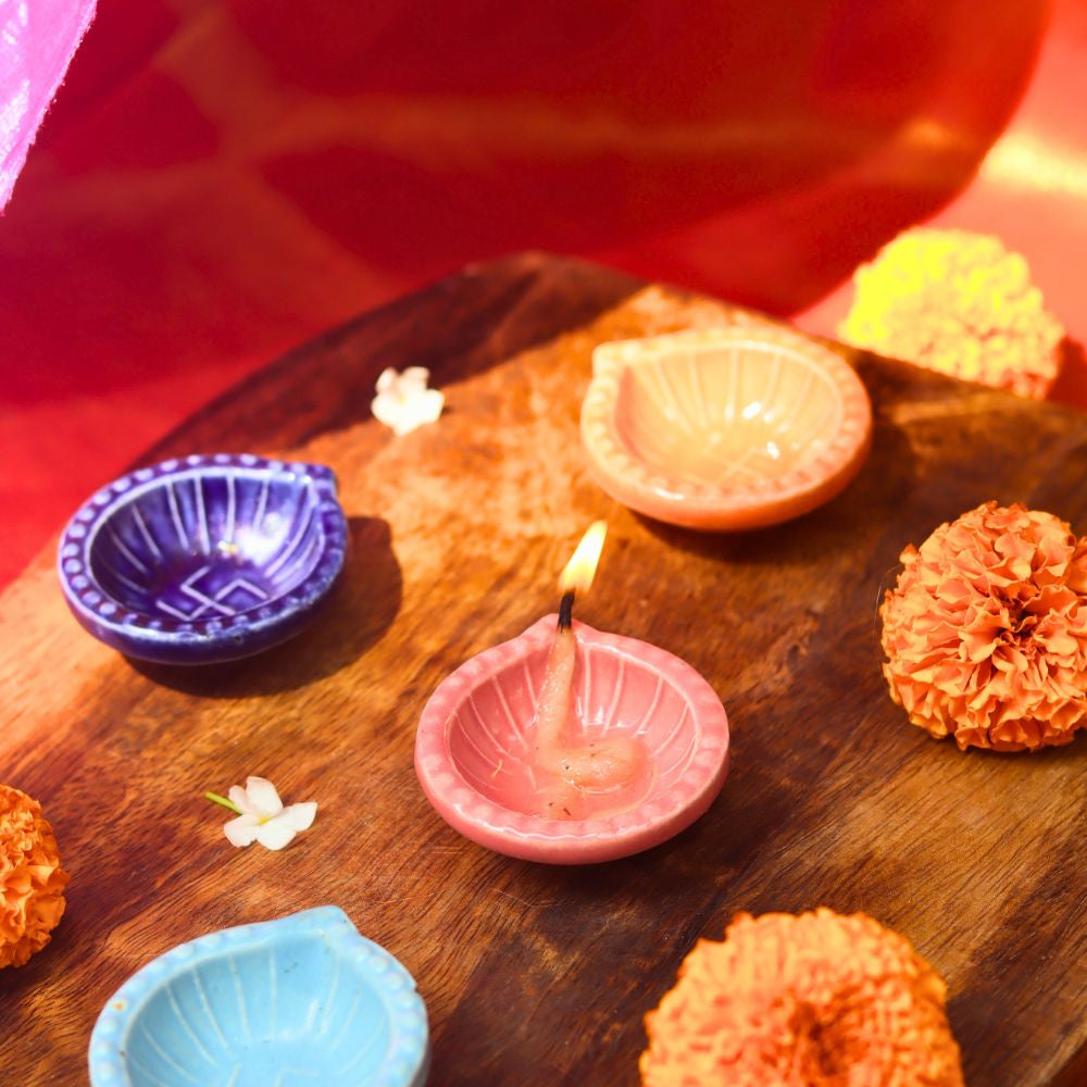 Set of 4 - Diwali Diya combo made by ceramic