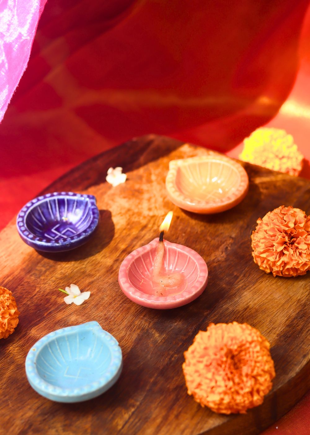 Set of 4 - Diwali Diya combo made by ceramic