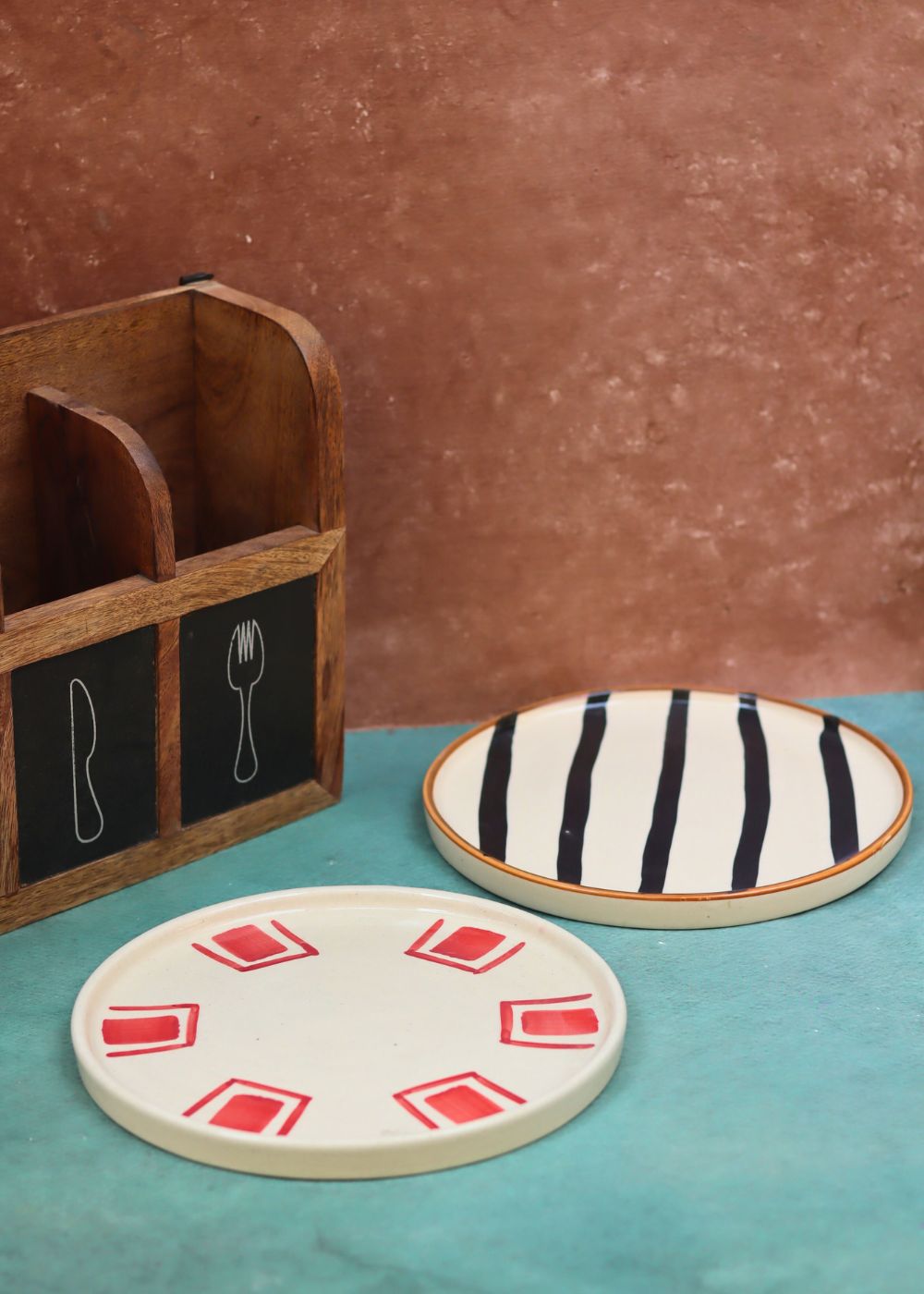 Set of 2 - Red Brick & Zebra Platter with premium quality material